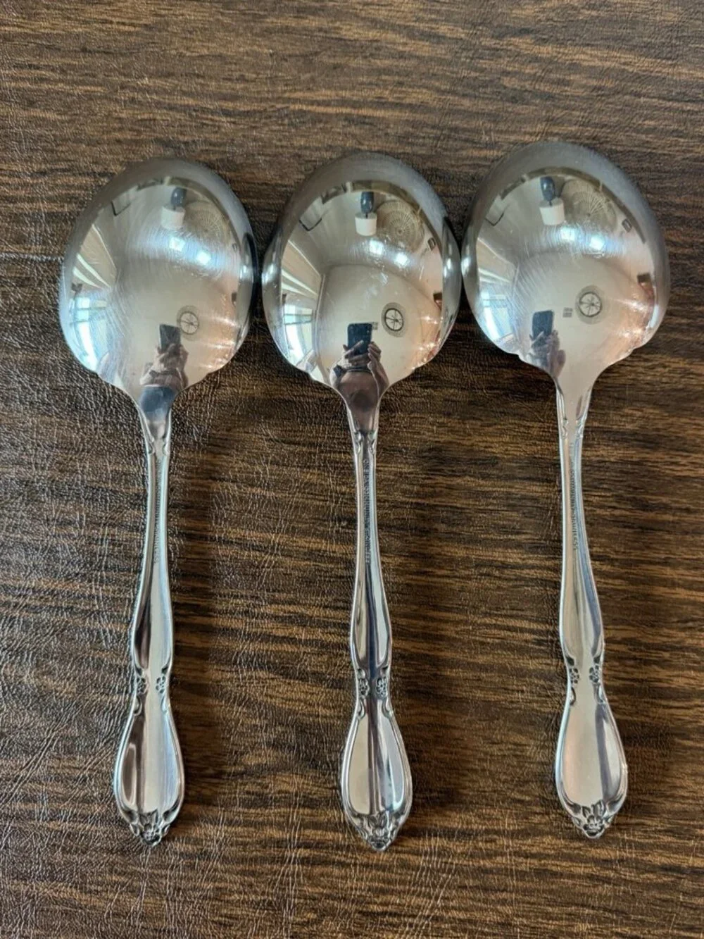 Set of 3 Oneida Community Chatelaine Stainless Casserole Serving Spoons 8.5